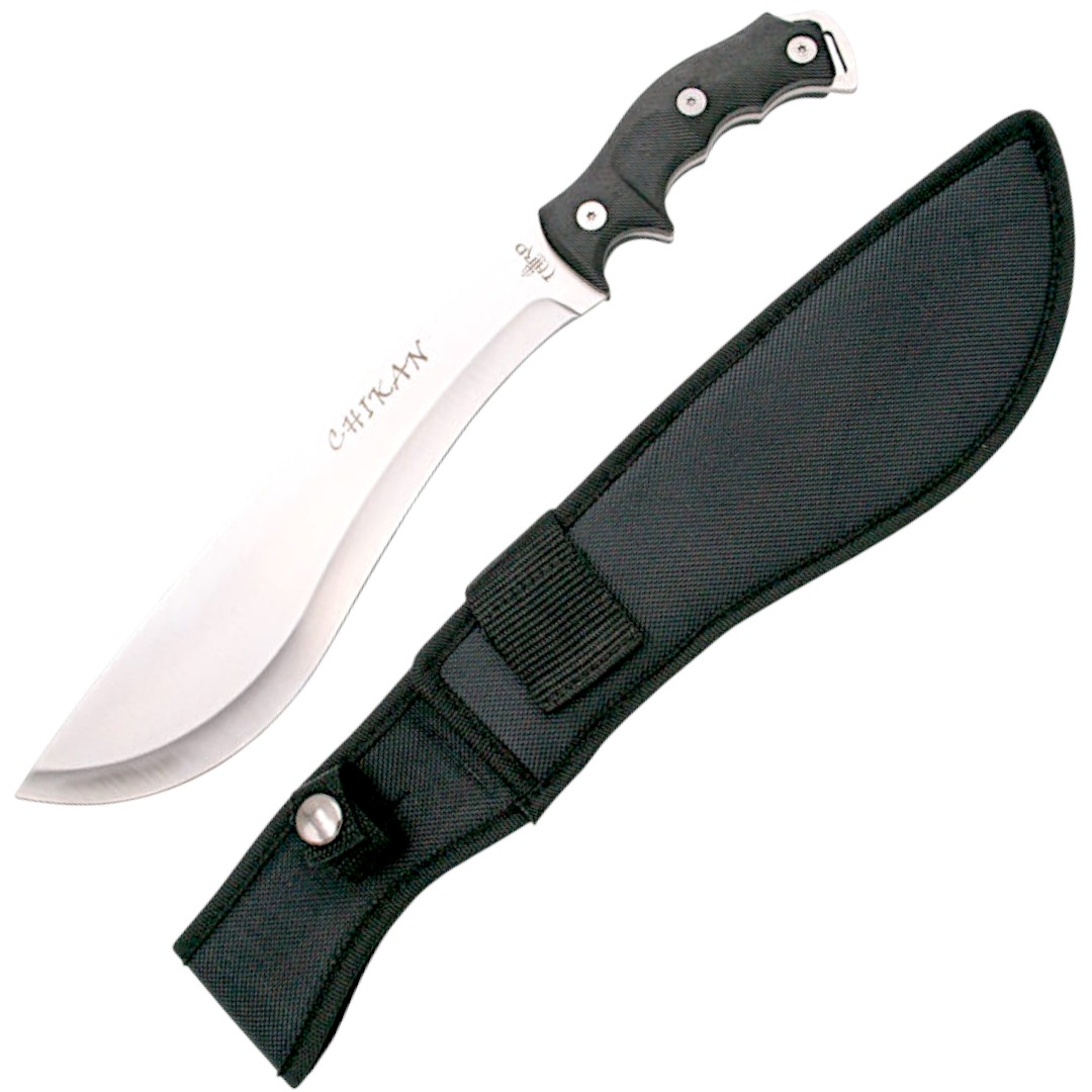 Faca táctica de Chikan com lâmina de aço acetinado e cabo em ABS