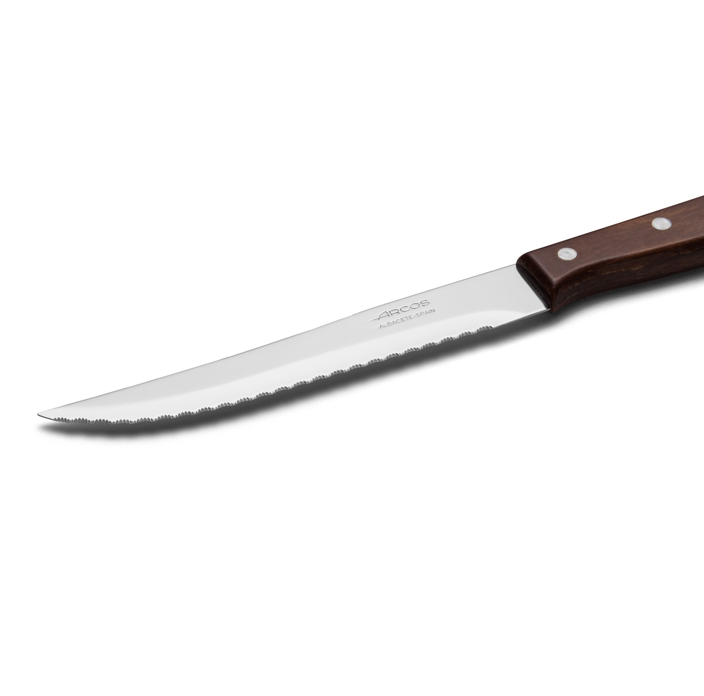 Cuchillo de cocina Arcos serie latina con mango de madera y hoja dentada de 130 mm blister