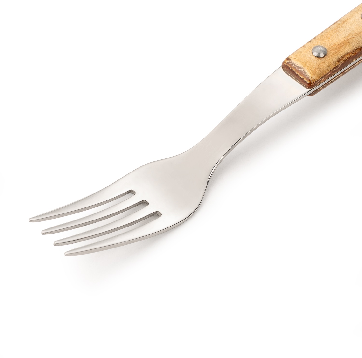 12 tenedores de mesa 200 mm Arcos con mango de madera comprimida marrón claro