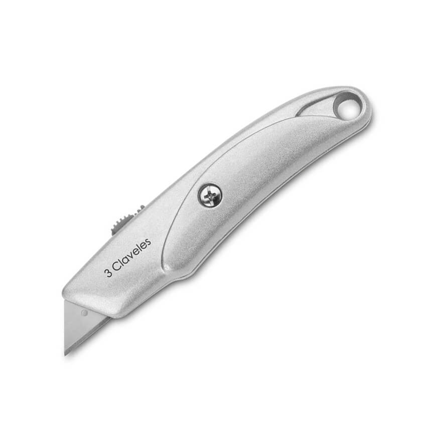 Cutter retráctil con bloqueo en varias posiciones con mango de zi...