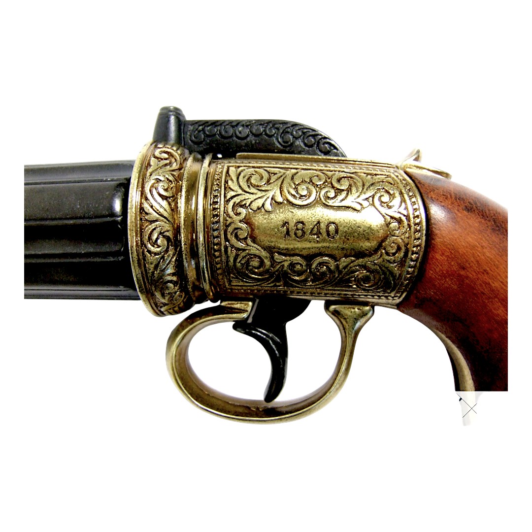 Réplica de revólver de pimenta com 6 canos