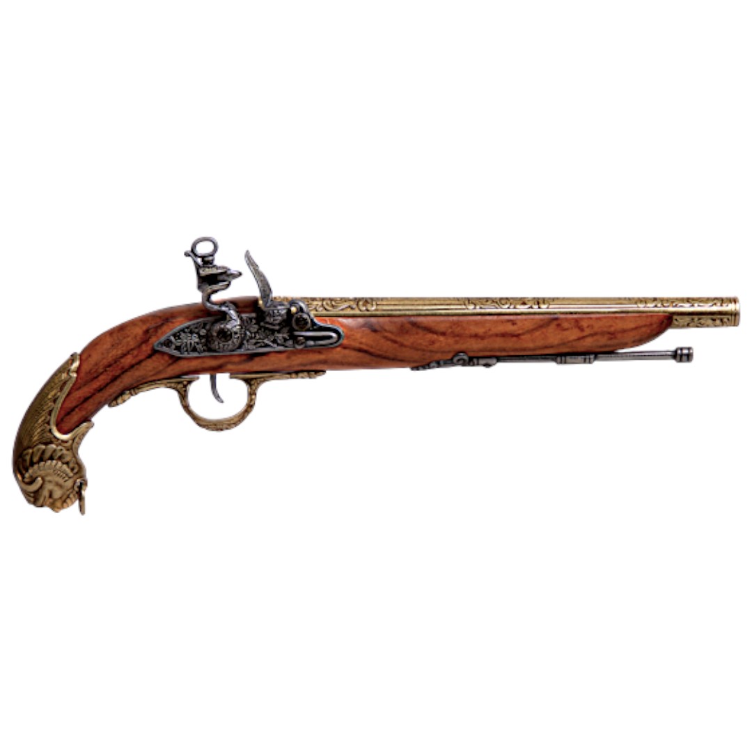 Réplica de pistola de pederneira, Alemanha, século XVIII 1043L