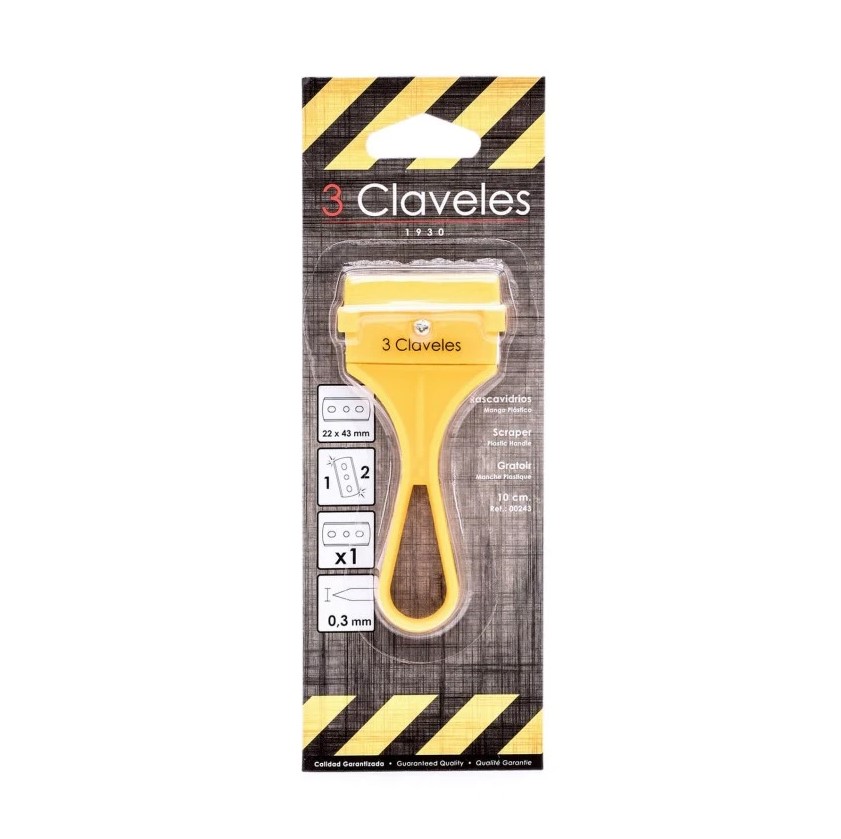 Rascavidrios 4 mm con mango de nylon 3 Claveles