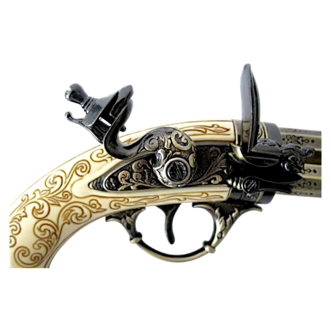 Pistola de chispa de tres cañones, Francia, siglo XVIII 5306