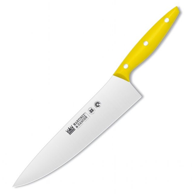 Cuchillo cocinero con hoja de 25 cm y mango de polioximetileno de distintos colores Martinez y Gascón