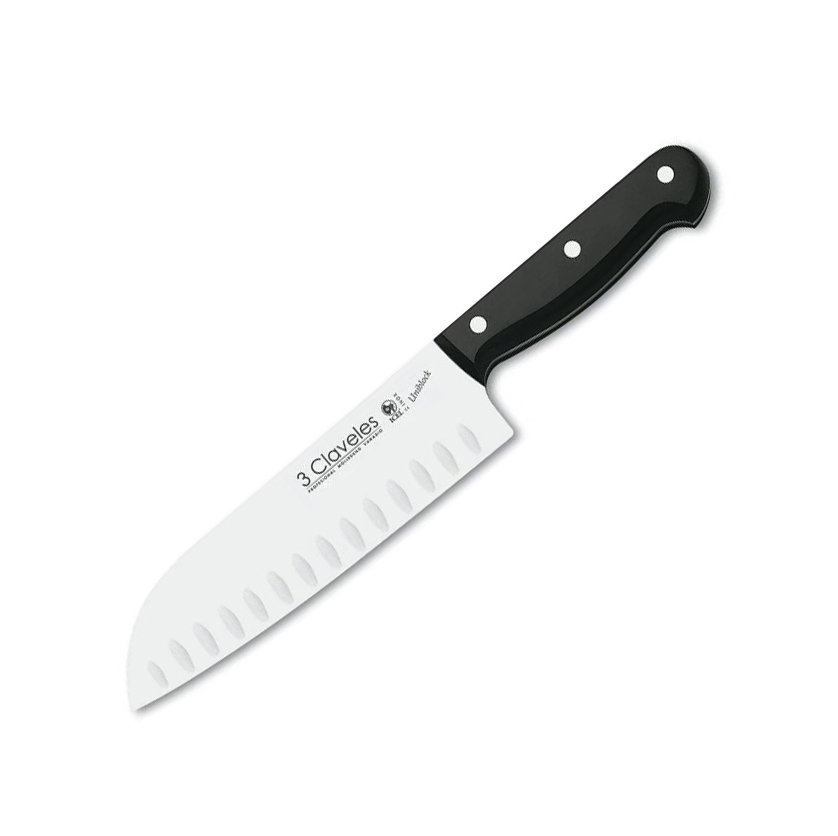 Faca Santoku favo de mel de 18 cm com cabo POM 3 Claveles D 01125