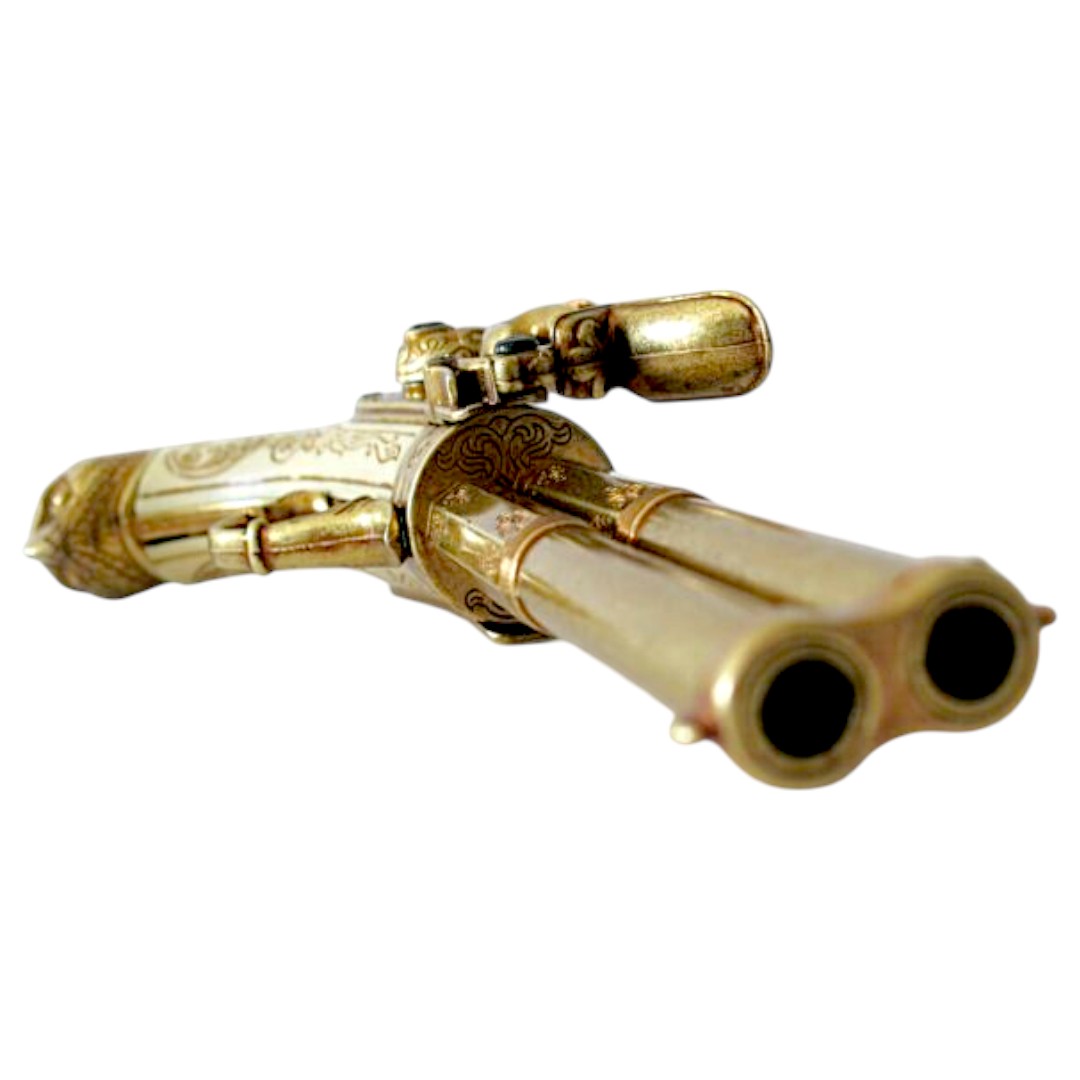 Réplica de pistola antiga de cano duplo Denix 1305