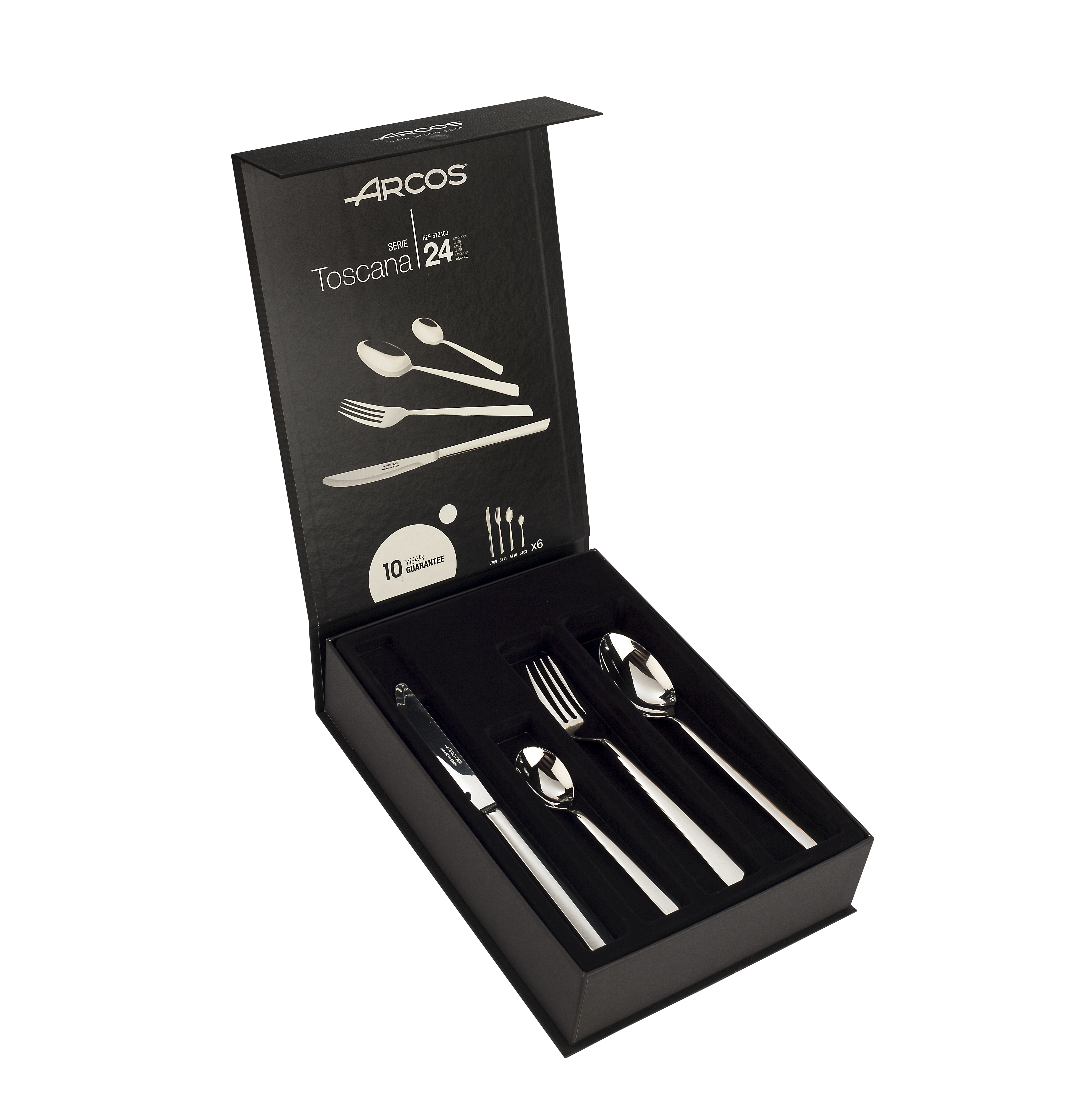 Serviço de louça Arcos Toscana de 24 peças em aço inoxidável