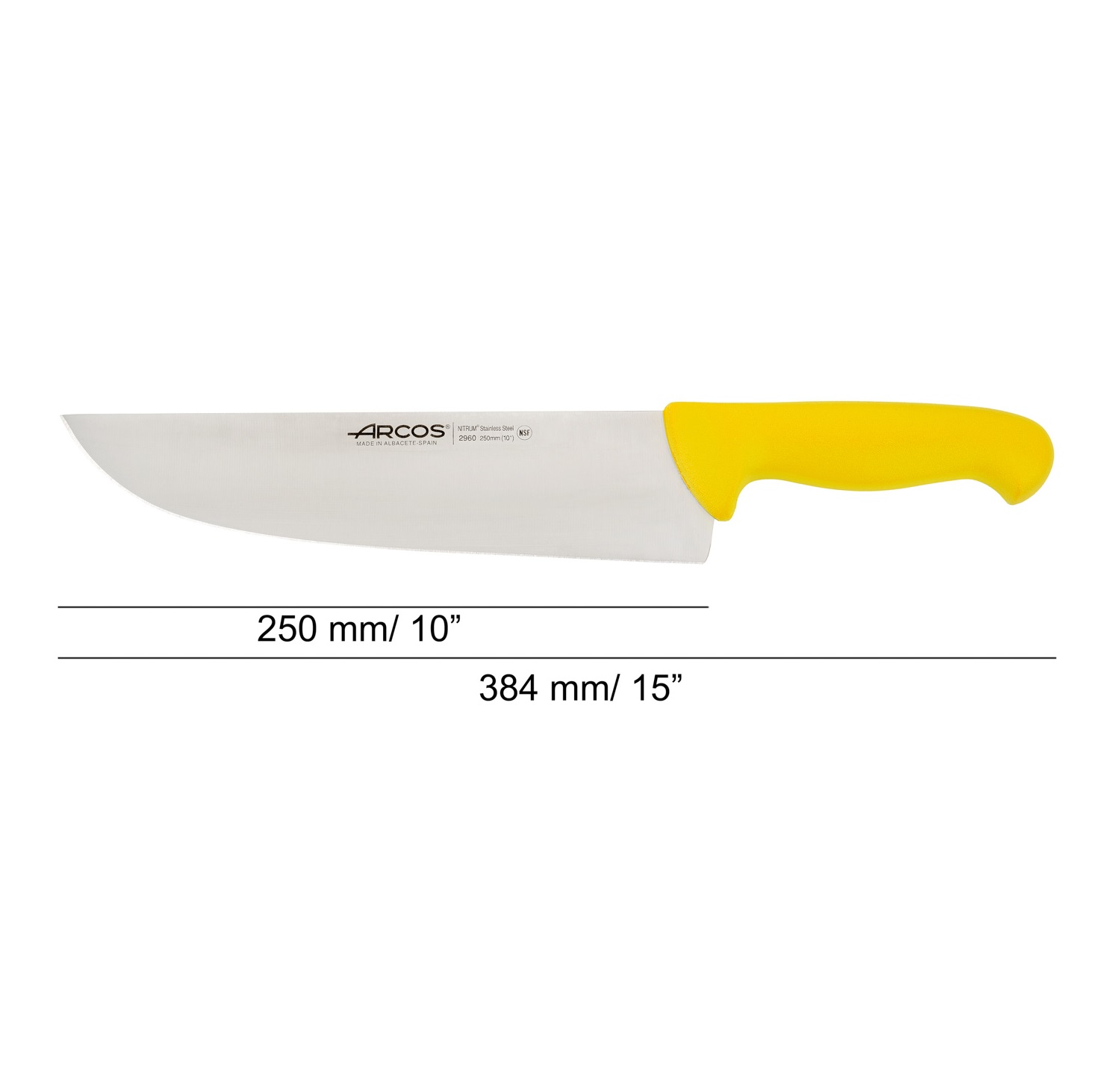 Faca de talho Arcos de 250 mm com cabo moldado por injeção em polipropileno colorido