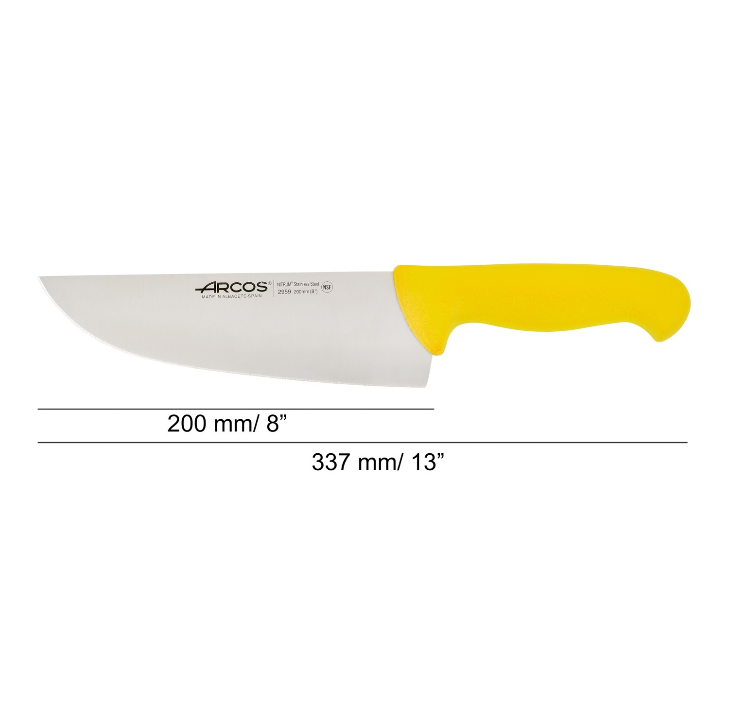 Arcos 200 mm Fleischermesser mit farbigem, spritzgegossenem Polypropylengriff