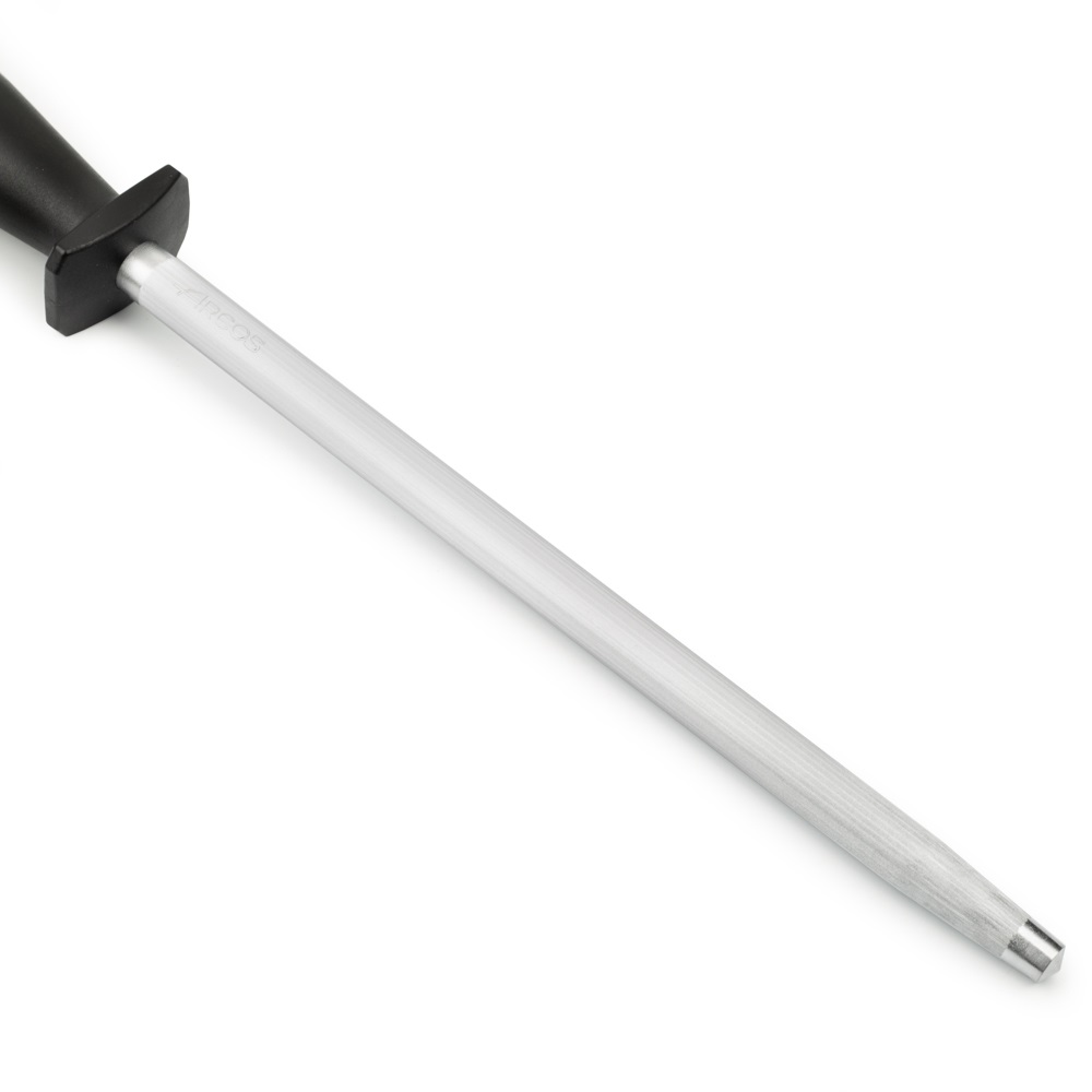 Affûteur Arcos 250 x 13 mm en acier au carbone chromé, avec manche et crochet en polypropylène noir