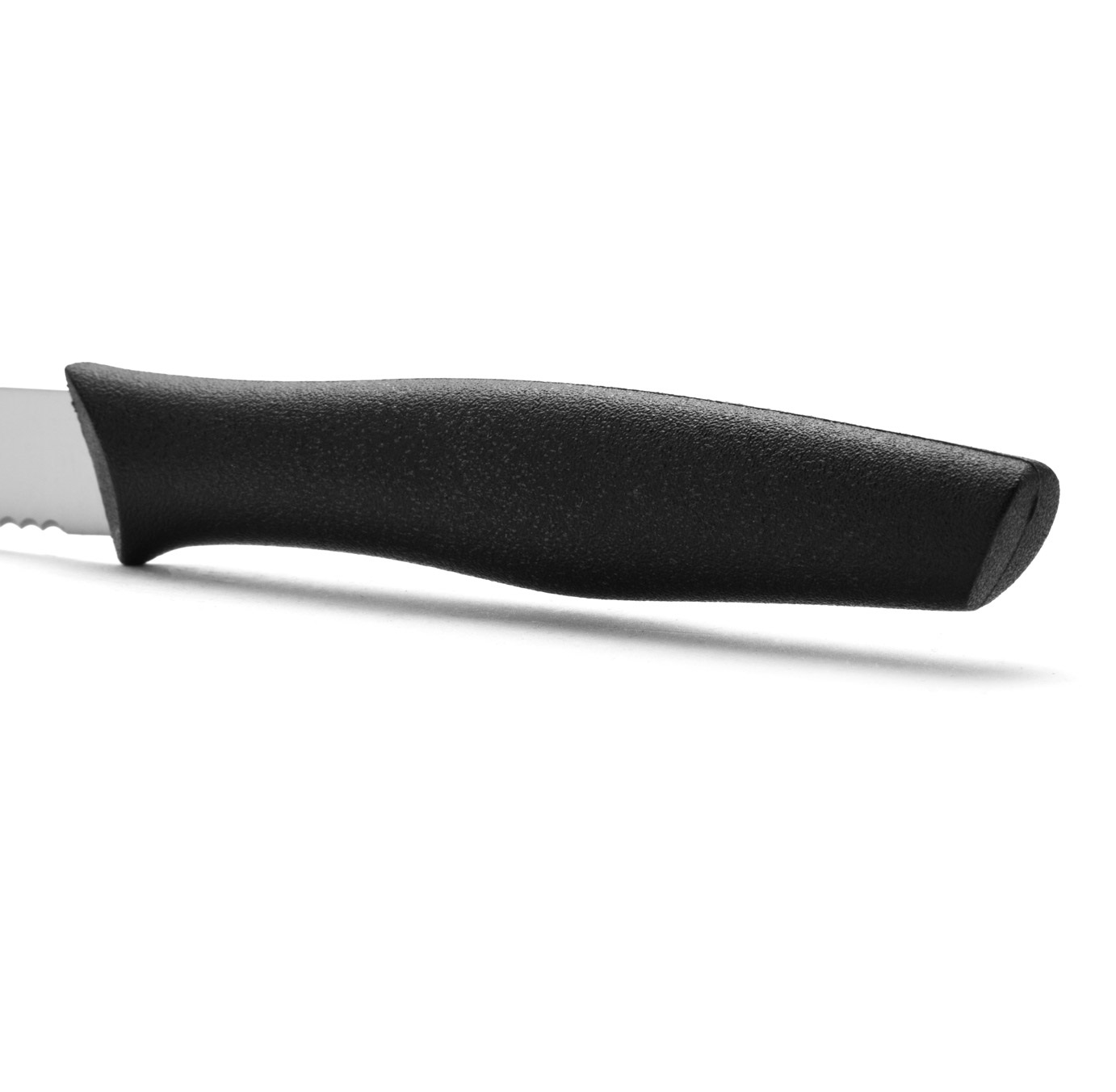 Cuchillo mondador Arcos Nova con hoja puntiaguda y dentada de 100 mm mango polipropileno negro 36 unidades