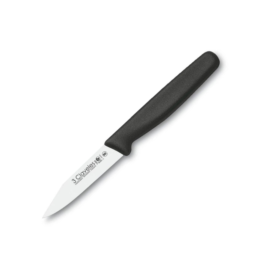 Cuchillo mondador 3Claveles con hoja puntiaguda de 8 cm de la ser...
