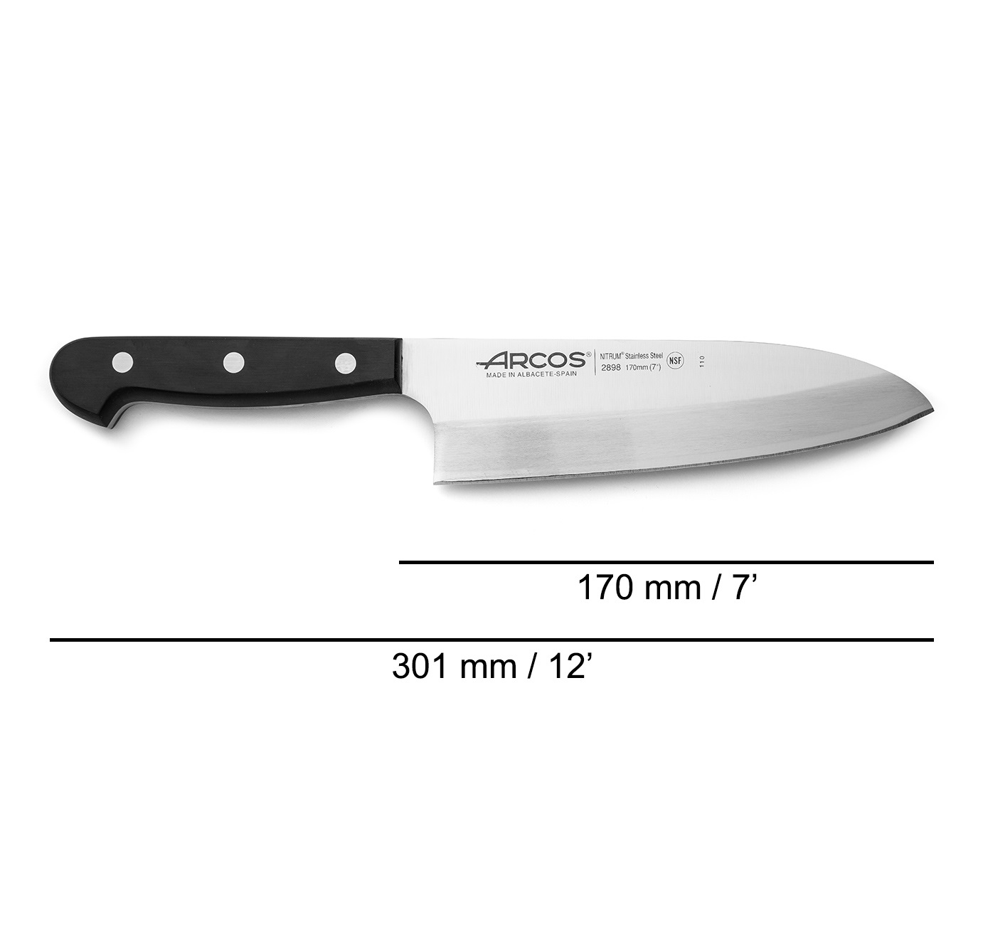 Cuchillo japones Deba Arcos serie Universal con hoja de 17 cm