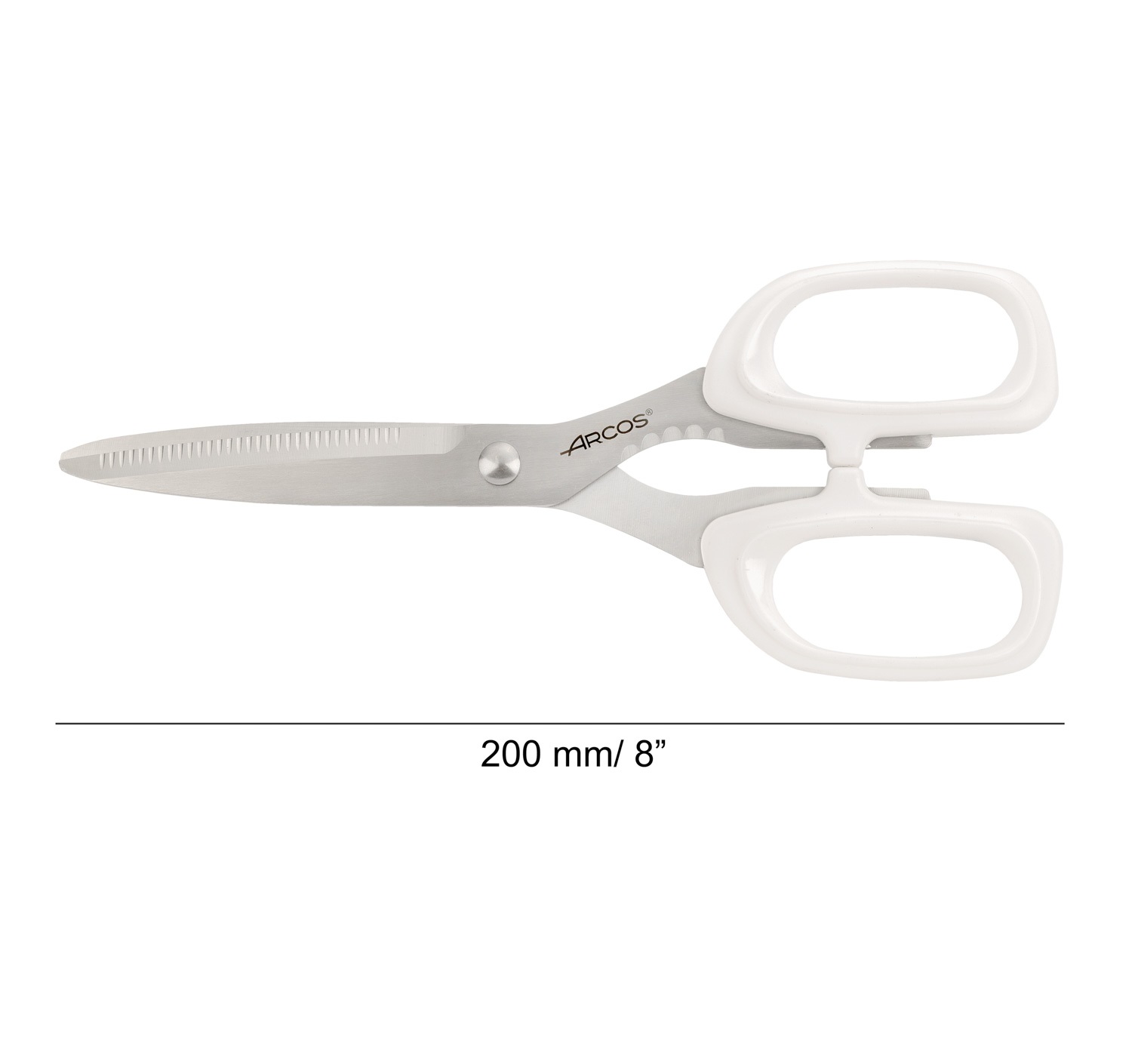 Forbici da cucina Arcos da 200 mm con manico in polipropilene bianco