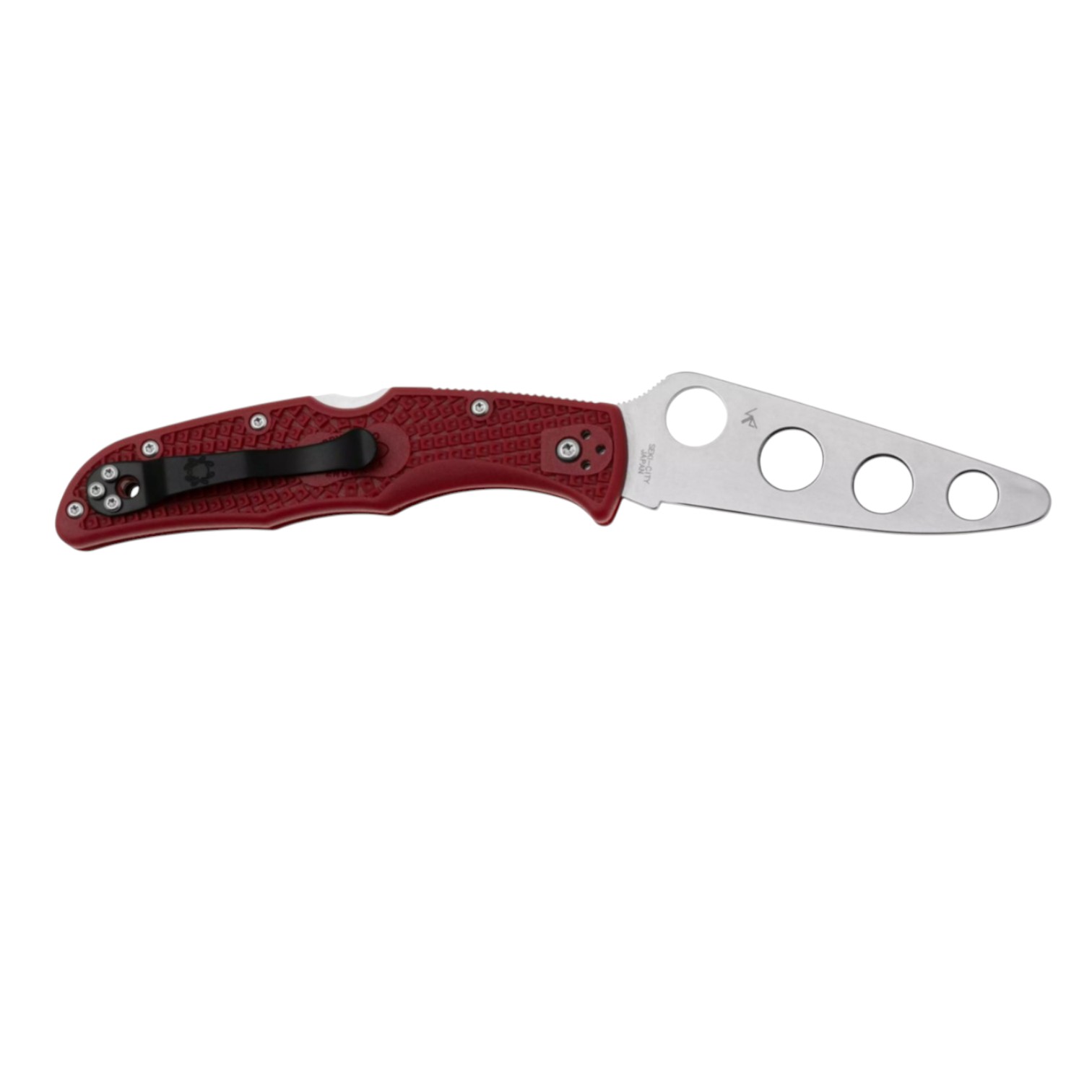 Spyderco Endura 4 Trainer C10TR, navaja de entrenamiento sin filo con mango de FRN rojo