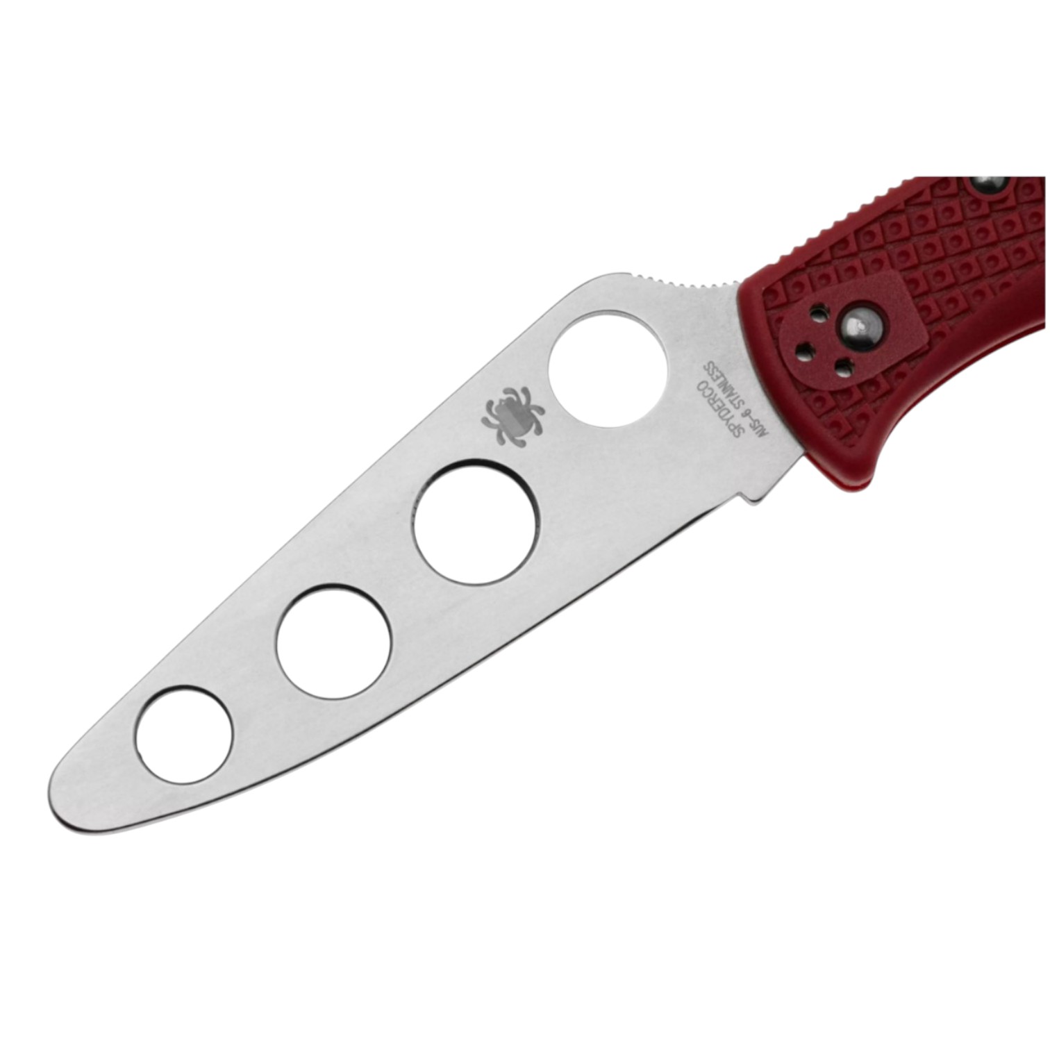 Spyderco Endura 4 Trainer C10TR, navaja de entrenamiento sin filo con mango de FRN rojo