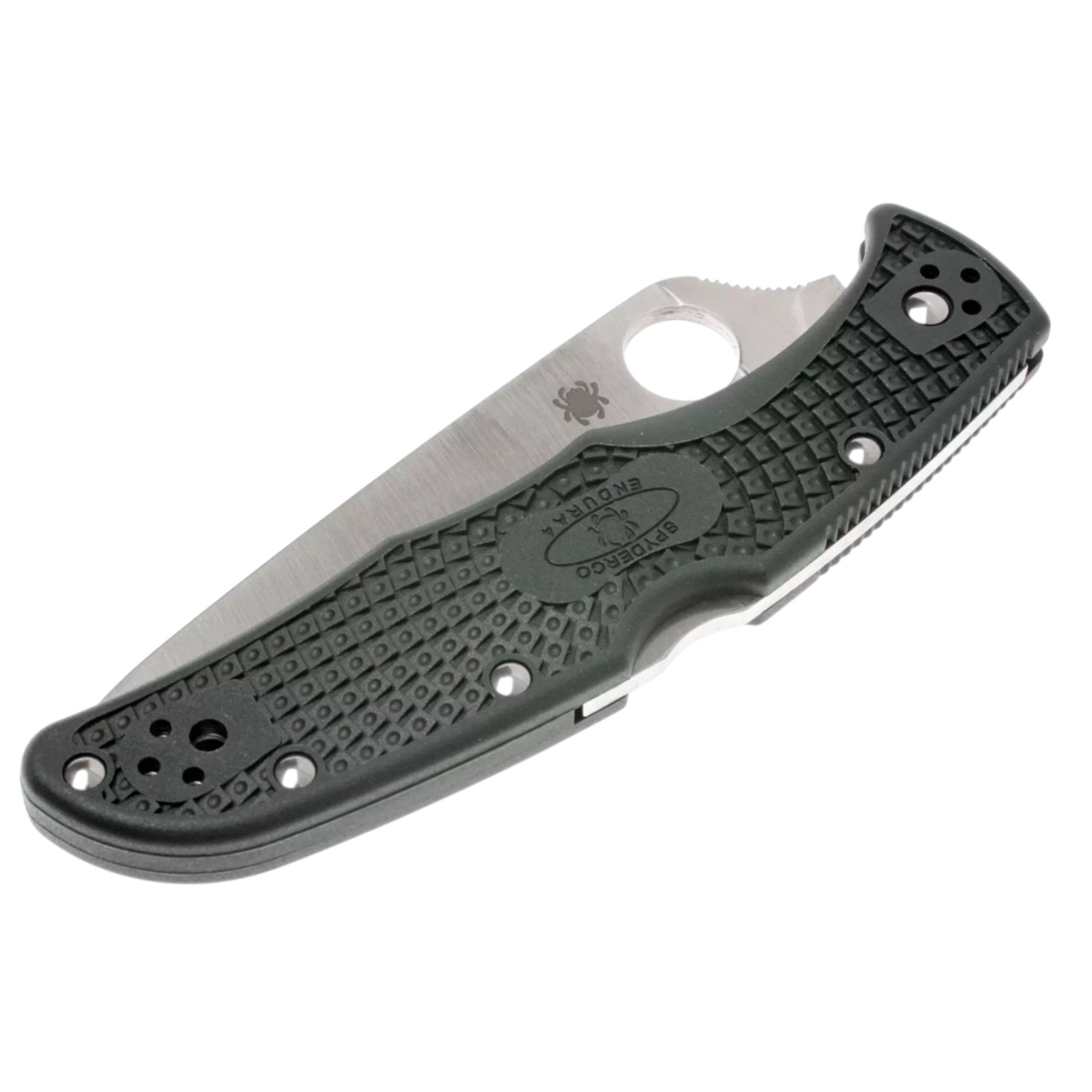Spyderco Endura 4 C10PGRE, navaja con hoja lisa de ZDP189 y mango de FRN verde