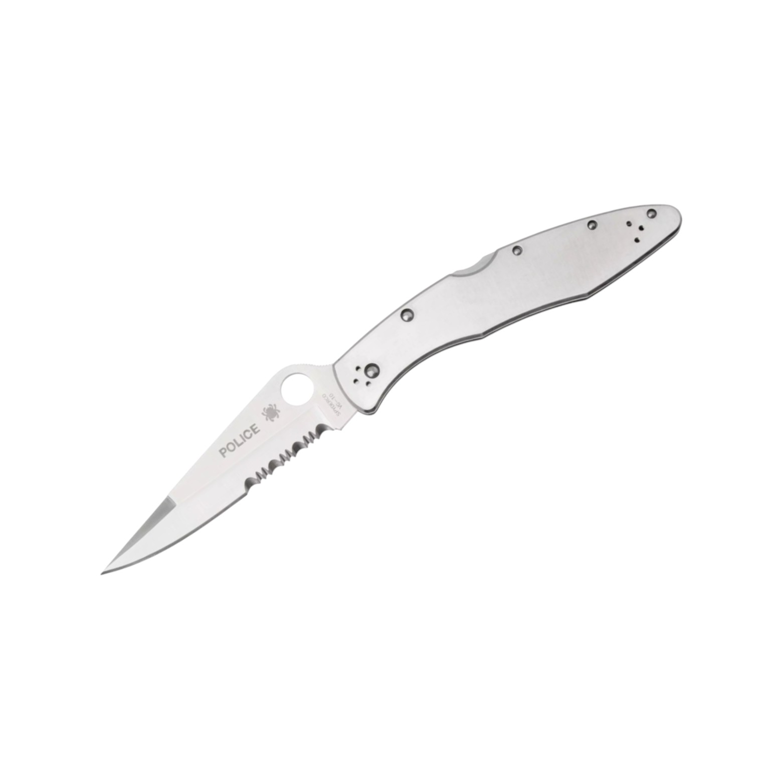 Spyderco Police stainless steel C07PS, navaja con hoja mitad dent...