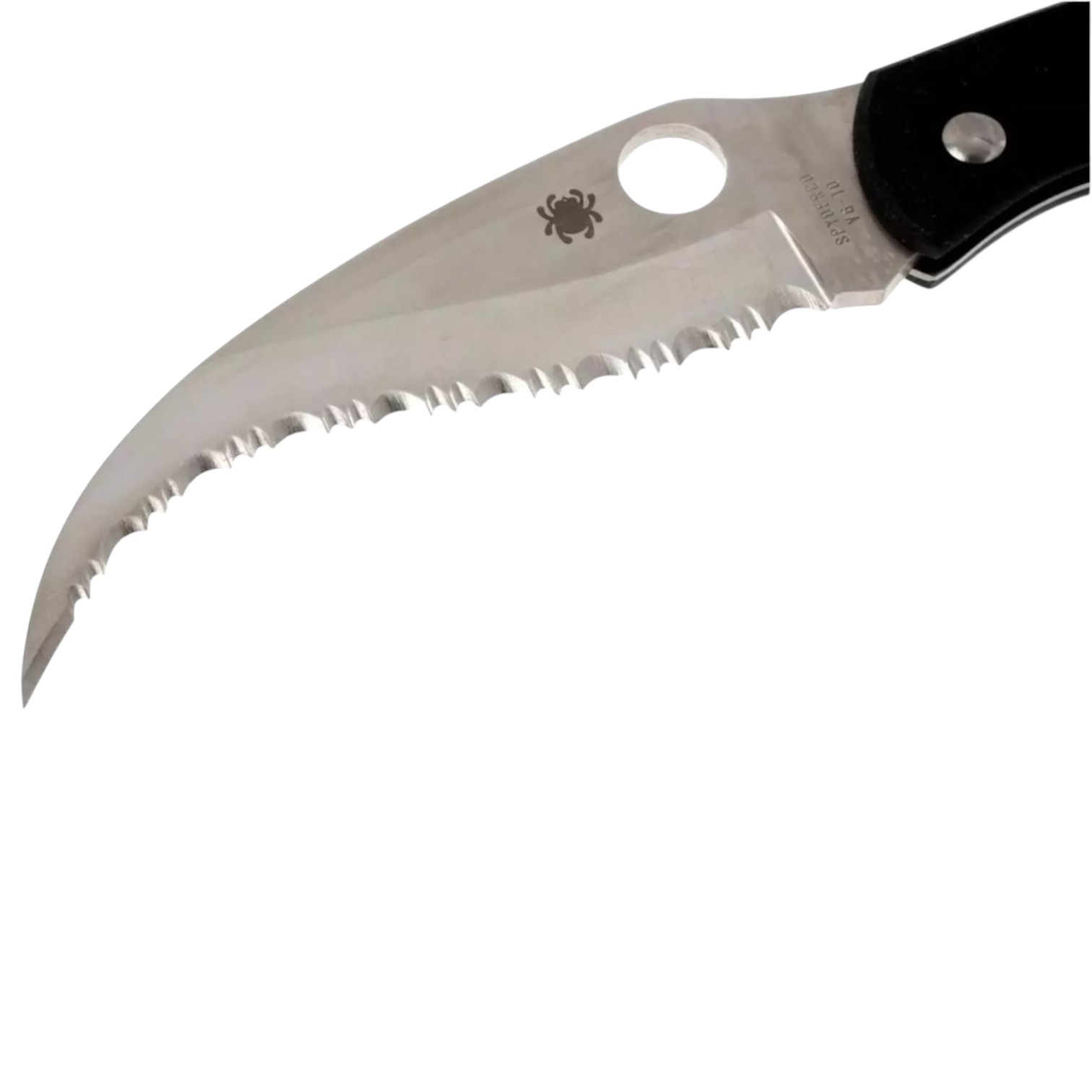 Canivete Spyderco Civilian C12GS com lâmina em gancho VG10 e fio serrilhado, cabo em G10 preto
