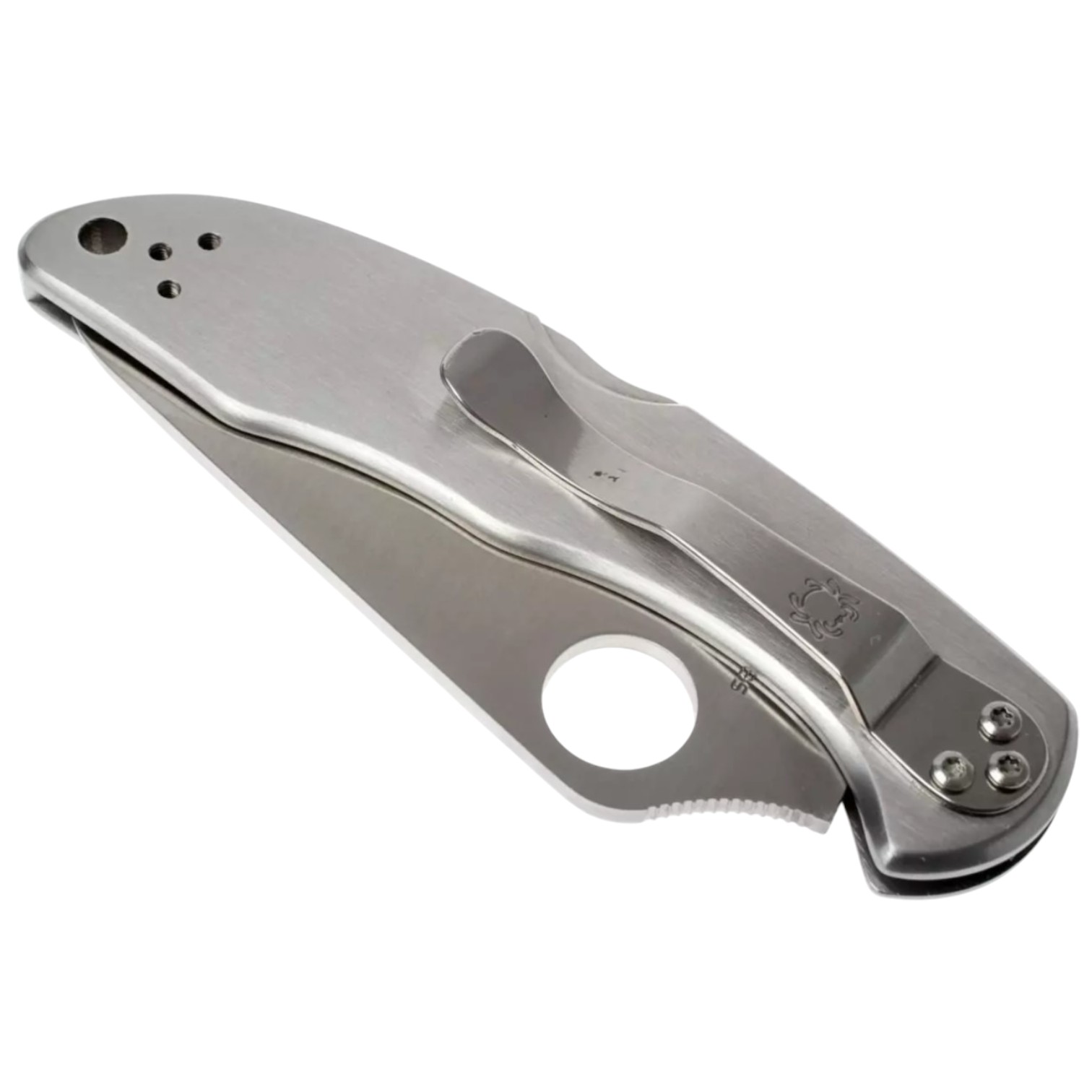 Spyderco Delica 4 stainless steel C11P, VG10 plain edge knife with stainless steel handle