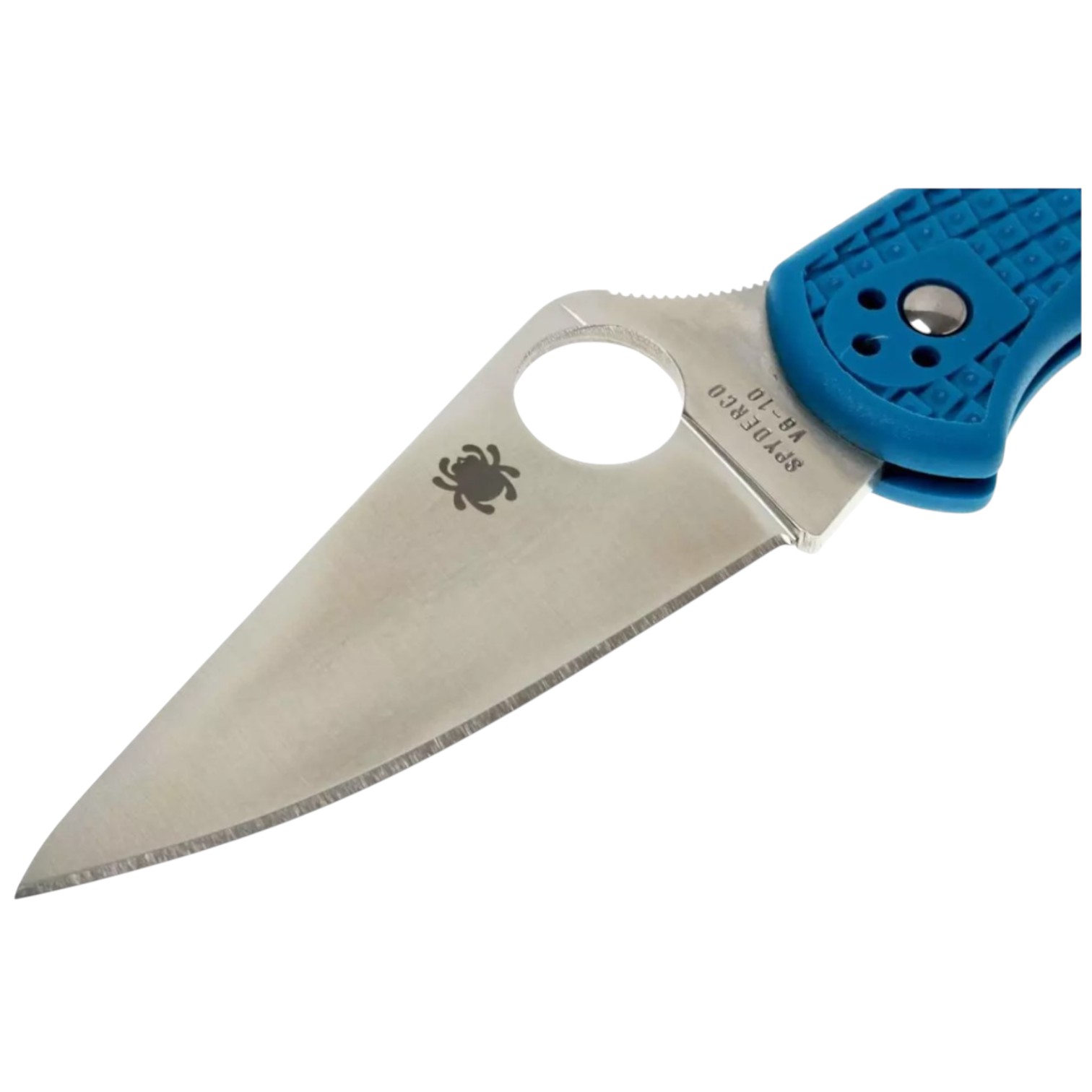 Couteau de poche Spyderco Delica 4 C11FPBL, lame plate VG10, manche en FRN bleu