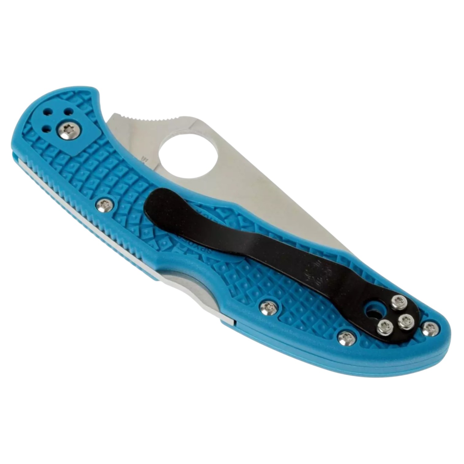 Couteau de poche Spyderco Delica 4 C11FPBL, lame plate VG10, manche en FRN bleu