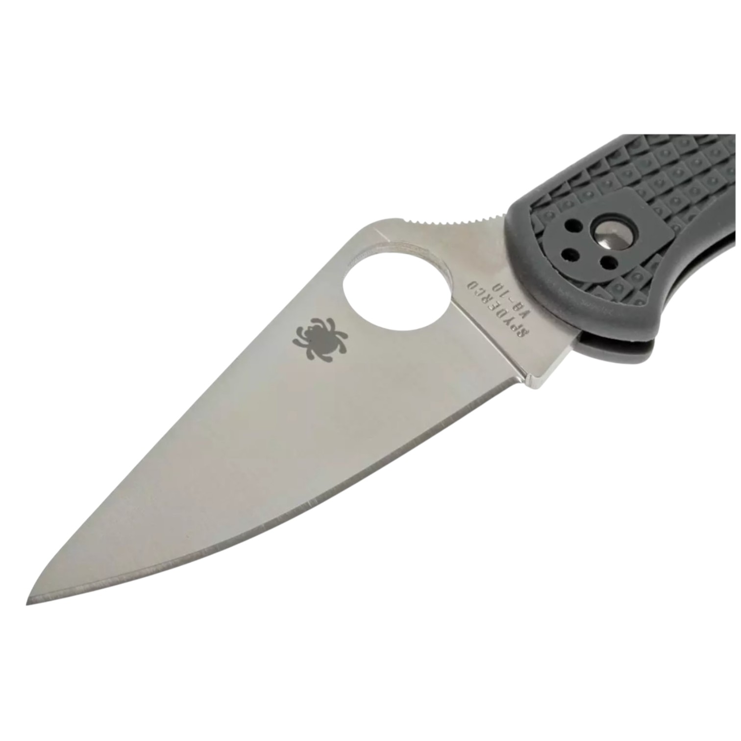 Spyderco Delica 4 C11FPGY, navaja VG10 filo plano con mango de FRN gris