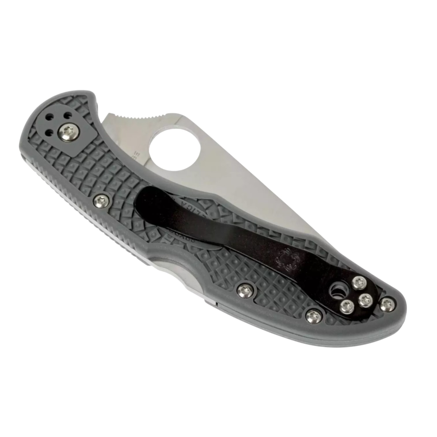 Spyderco Delica 4 C11FPGY, navaja VG10 filo plano con mango de FRN gris