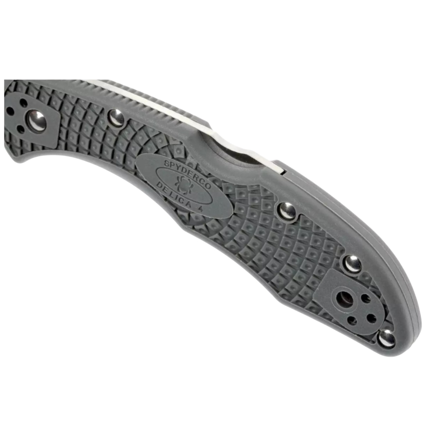 Spyderco Delica 4 C11FPGY, navaja VG10 filo plano con mango de FRN gris