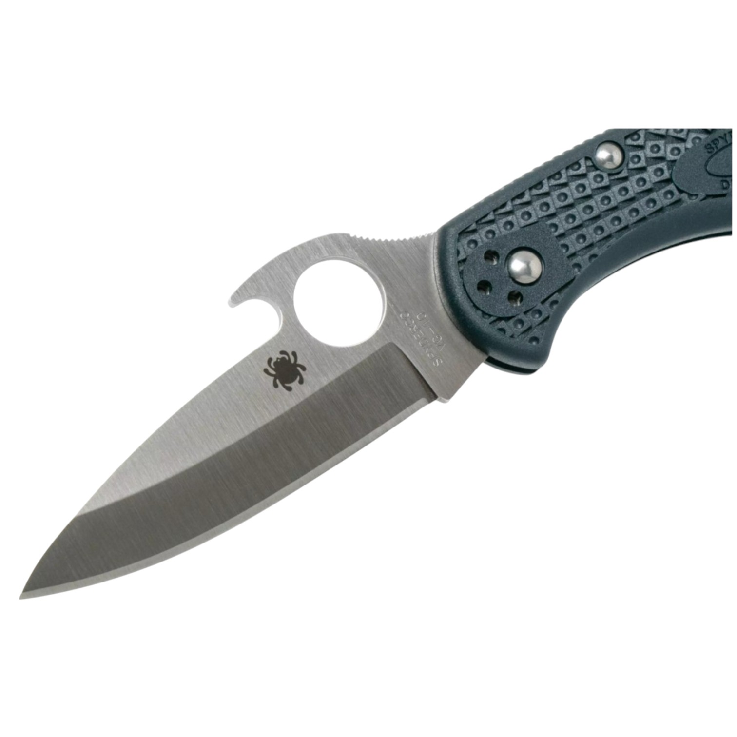 Spyderco Delica 4 C11FPGY, navaja VG10 filo plano con mango de FRN gris