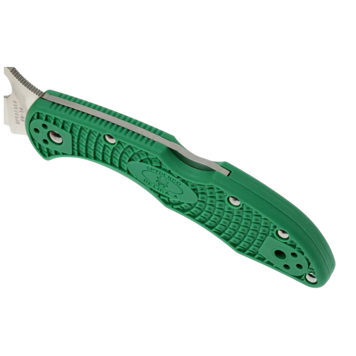 Canivete Spyderco Delica 4 C11FPGR, lâmina lisa em aço VG10 com cabo em FRN verde.