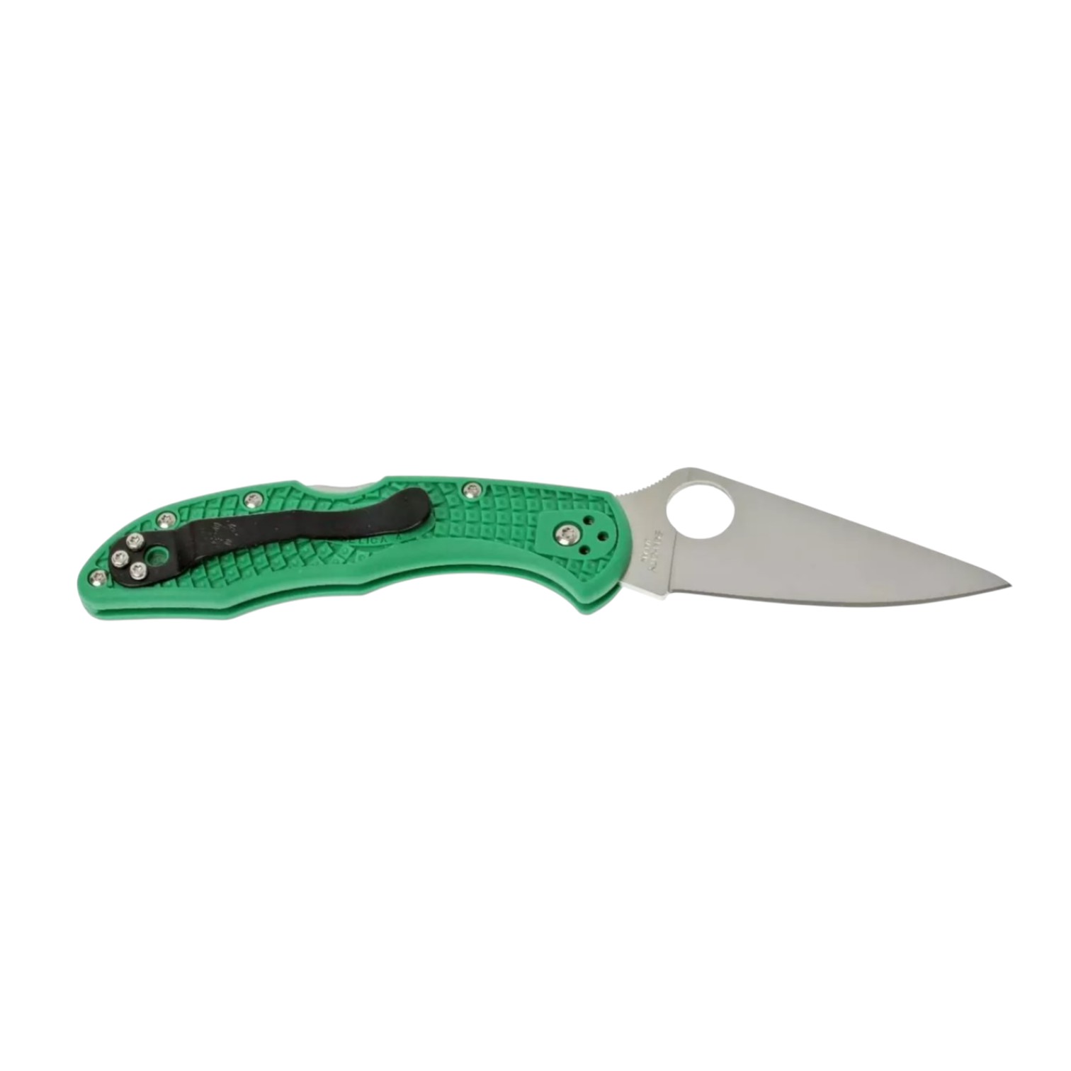 Canivete Spyderco Delica 4 C11FPGR, lâmina lisa em aço VG10 com cabo em FRN verde.