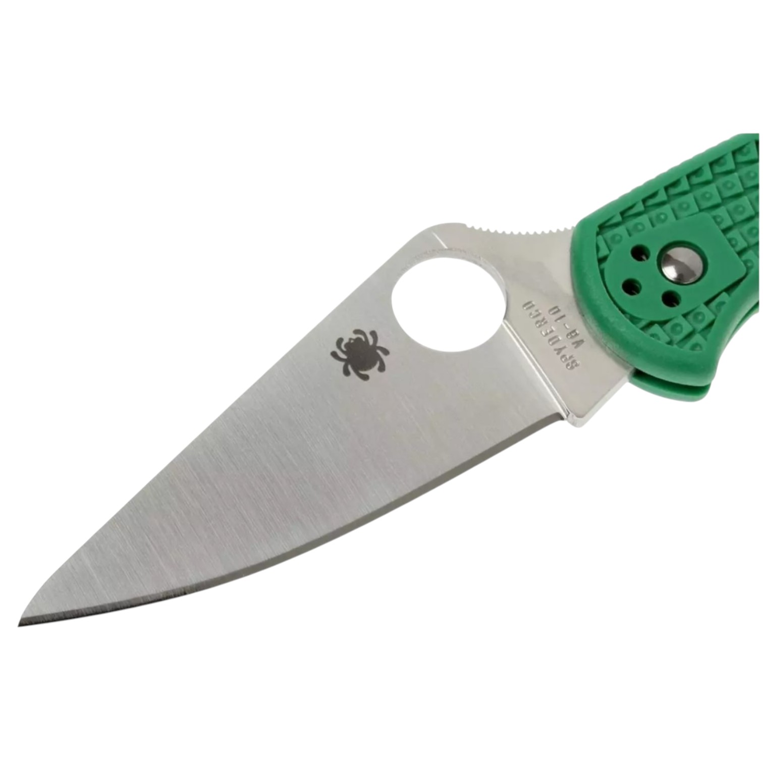 Canivete Spyderco Delica 4 C11FPGR, lâmina lisa em aço VG10 com cabo em FRN verde.