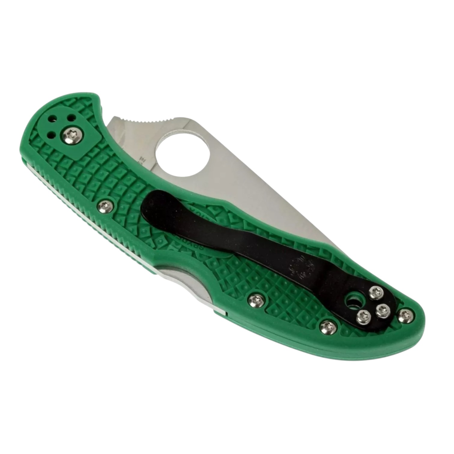Canivete Spyderco Delica 4 C11FPGR, lâmina lisa em aço VG10 com cabo em FRN verde.