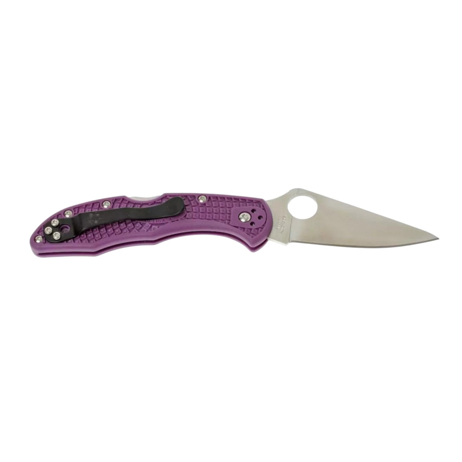 Spyderco Delica 4 C11FPPR, navaja VG10 filo plano con mango de FRN morado