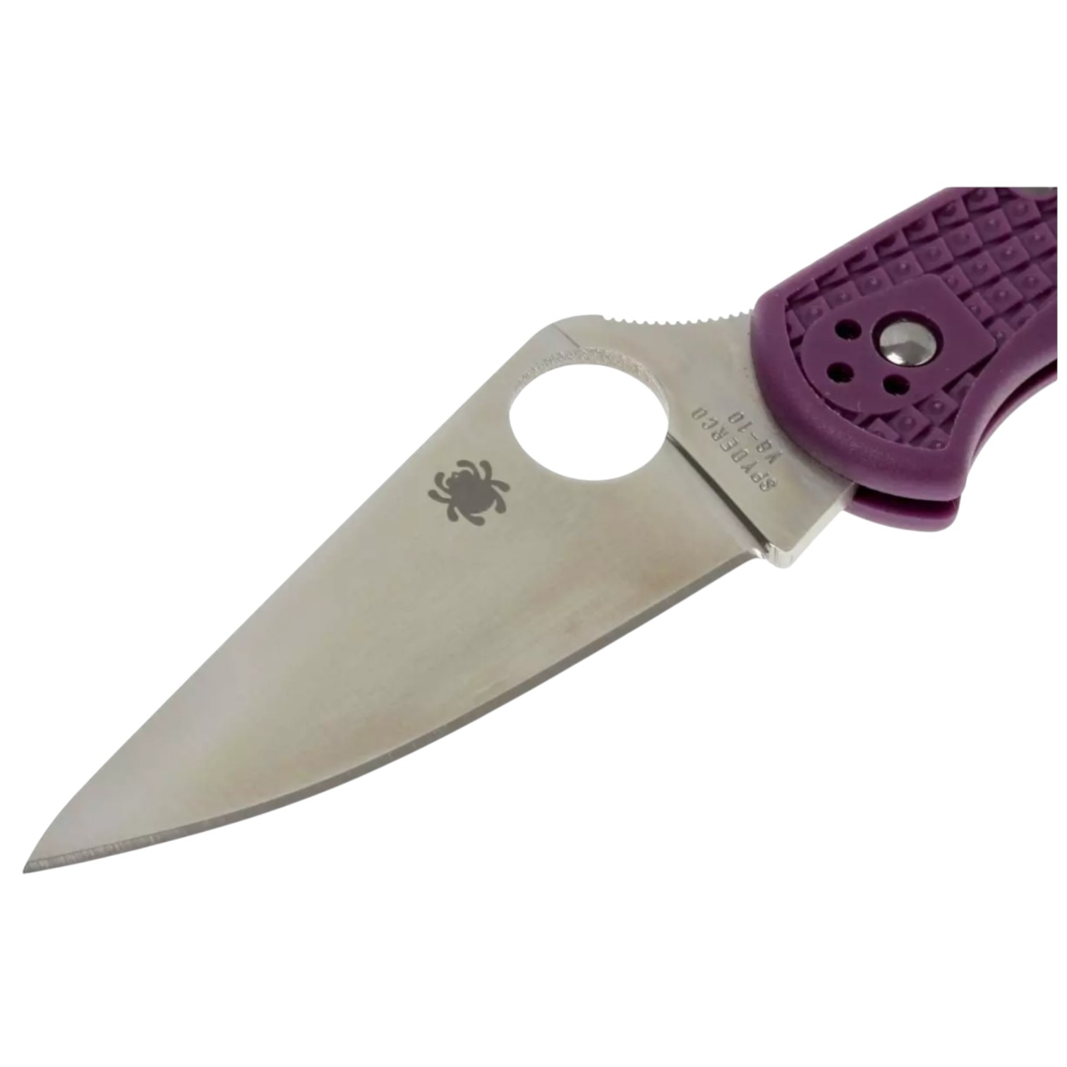 Spyderco Delica 4 C11FPPR, navaja VG10 filo plano con mango de FRN morado