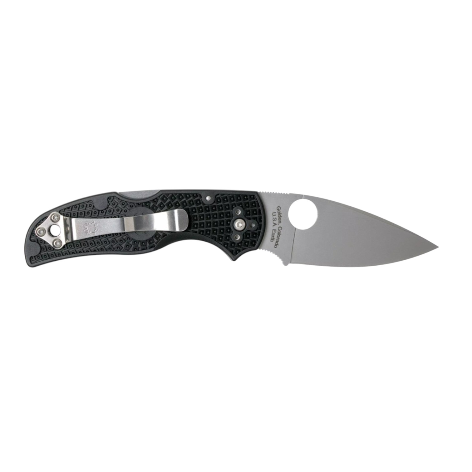 Canivete tático Spyderco Native Lightweight C41PBK com cabo em G-10 preto e lâmina de fio reto em aço CPM-S30V.