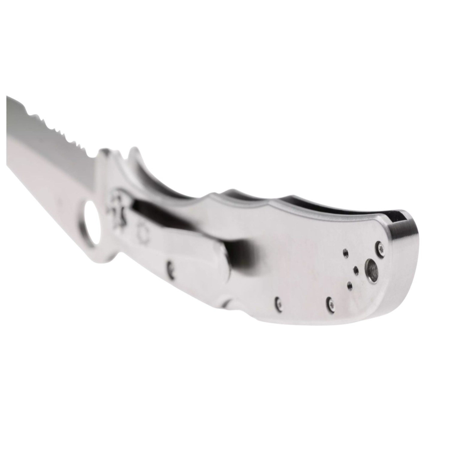 Spyderco Endura 4 C10PS navaja con mango de acero inoxidable y hoja mitad serrada