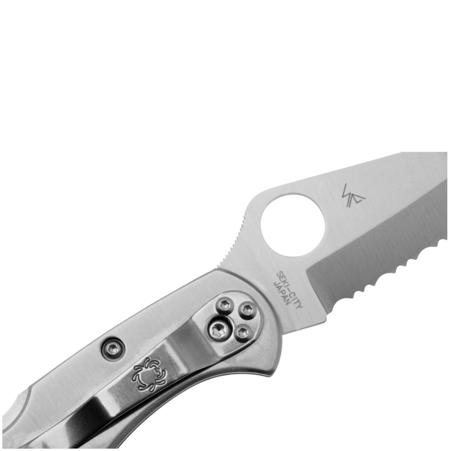 Spyderco Delica 4 C11S navaja lockback con mango de acero inoxidable y filo serrado