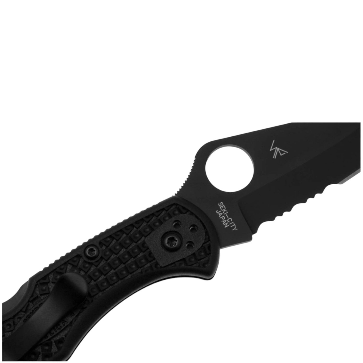 Spyderco Delica 4 C11PSBBK navaja lockback con mango de FRN negro y hoja negra con filo semi serrado