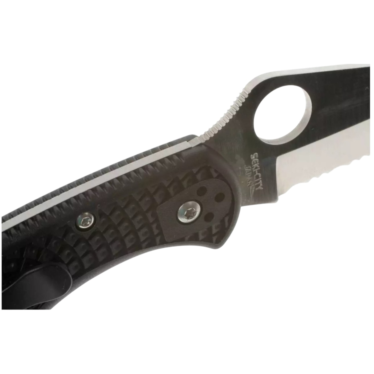 Spyderco Delica 4 C11PSBK navaja lockback con mango de FRN negro y filo semi serrado