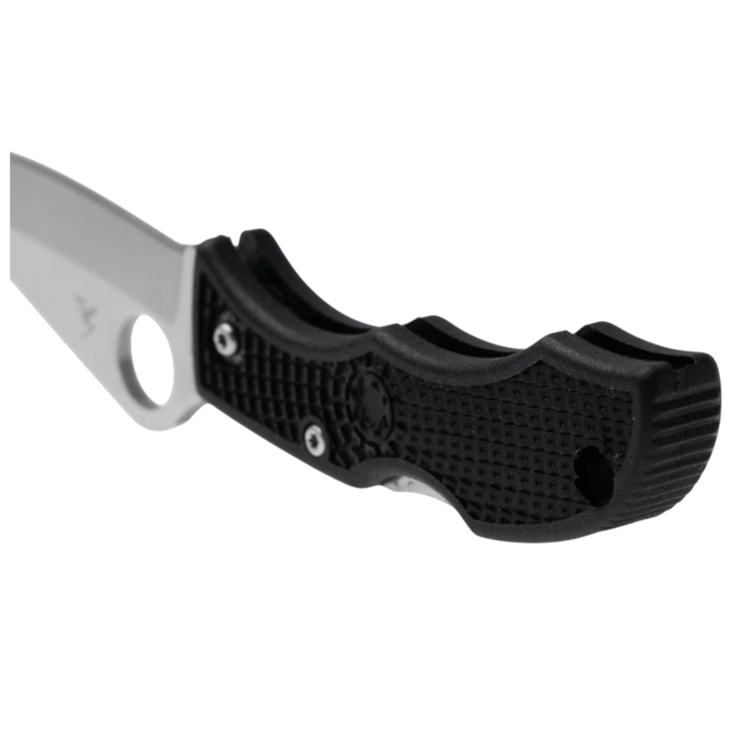 Canivete Spyderco Ladybug LBKP3 com cabo em FRN preto e lâmina em VG10 com fio liso.