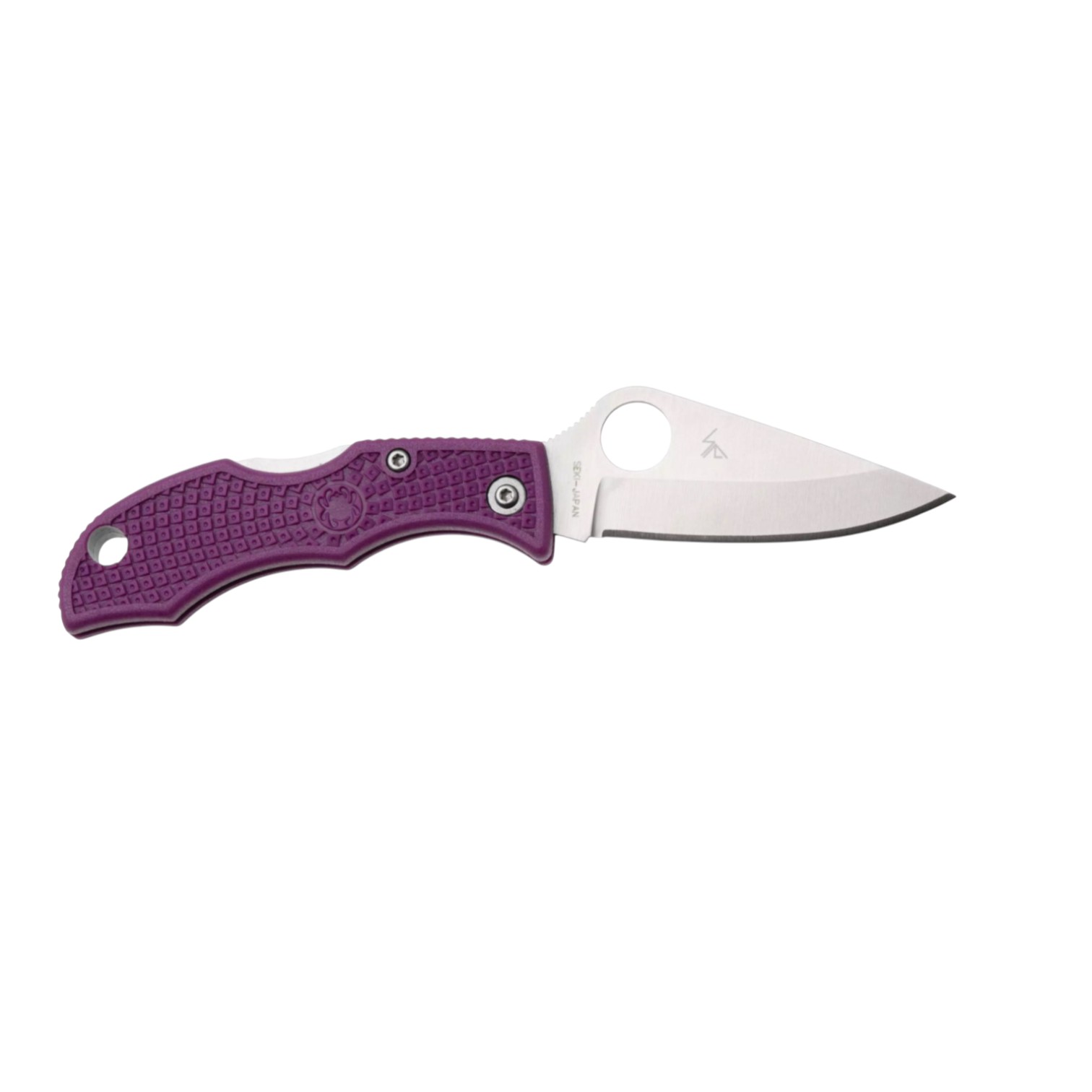 Spyderco Ladybug Purple LPRP3 navaja de bolsillo con hoja de VG10 de 4.9 cm y mango dr FRN lila