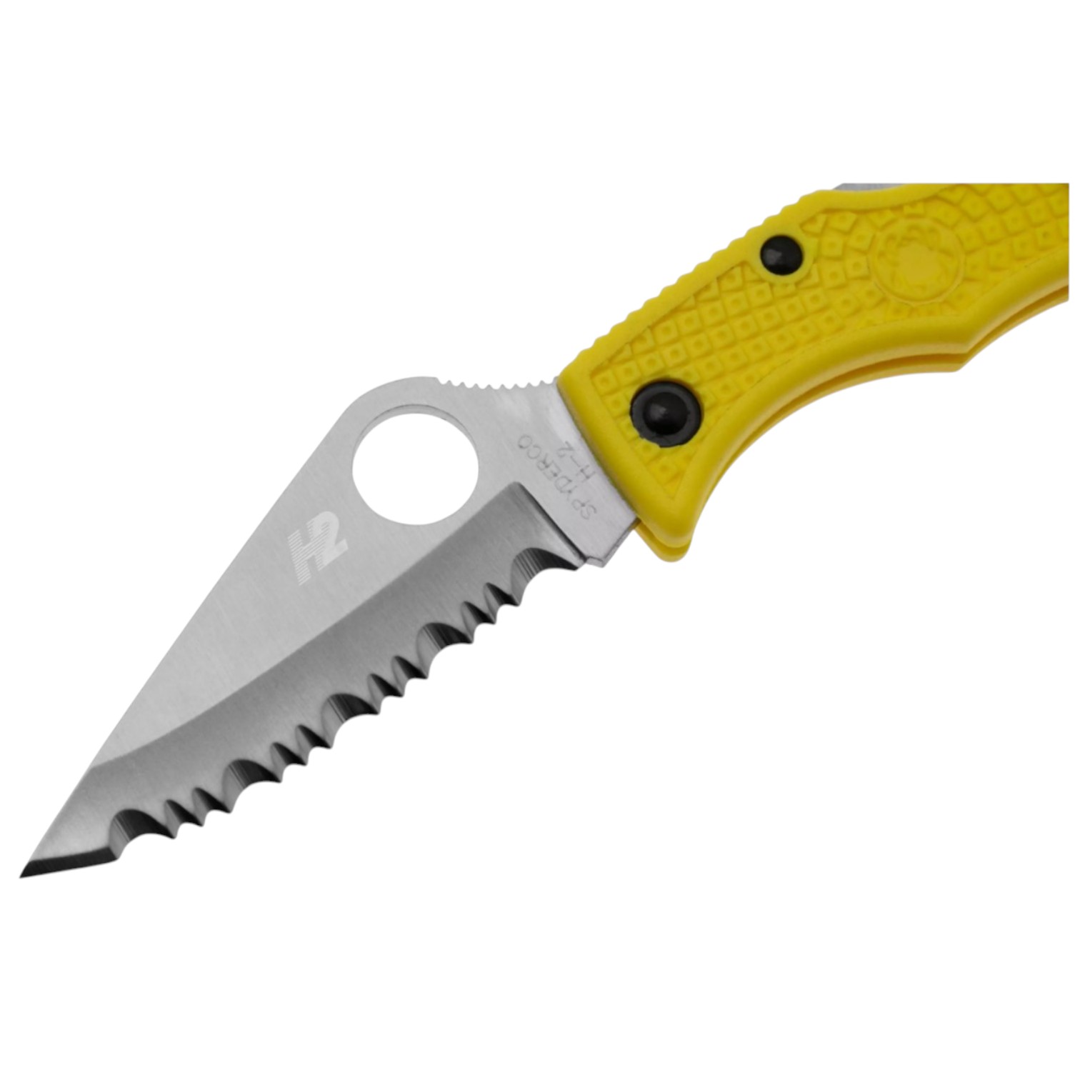 Navaja Spyderco Ladybug 3 Salt lightweight LYLS3 con hoja de acero H1 dentada y mango de FRN amarillo