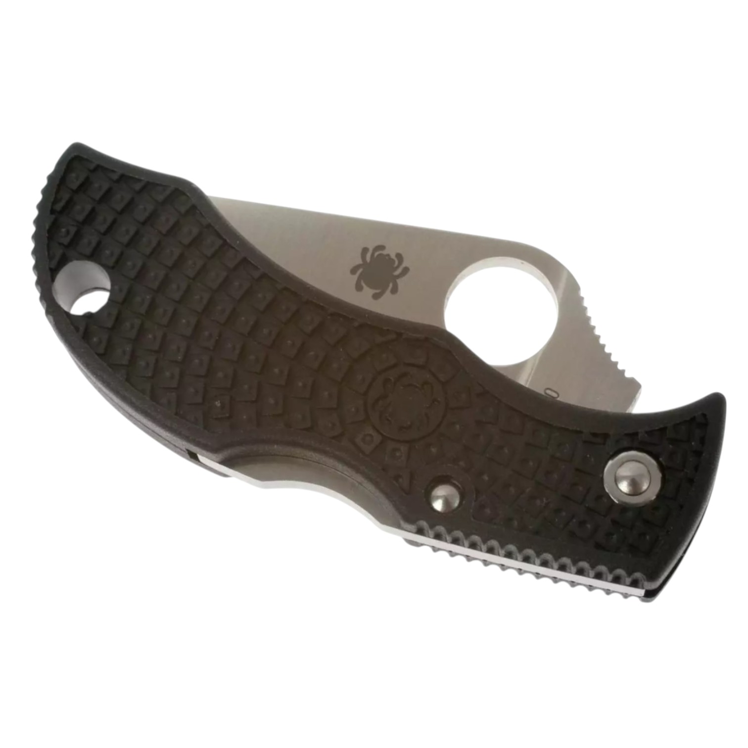 Canivete Spyderco MBKP ManBug com cabo em FRN preto e lâmina de 4,4 cm em aço VG10 com fio reto.