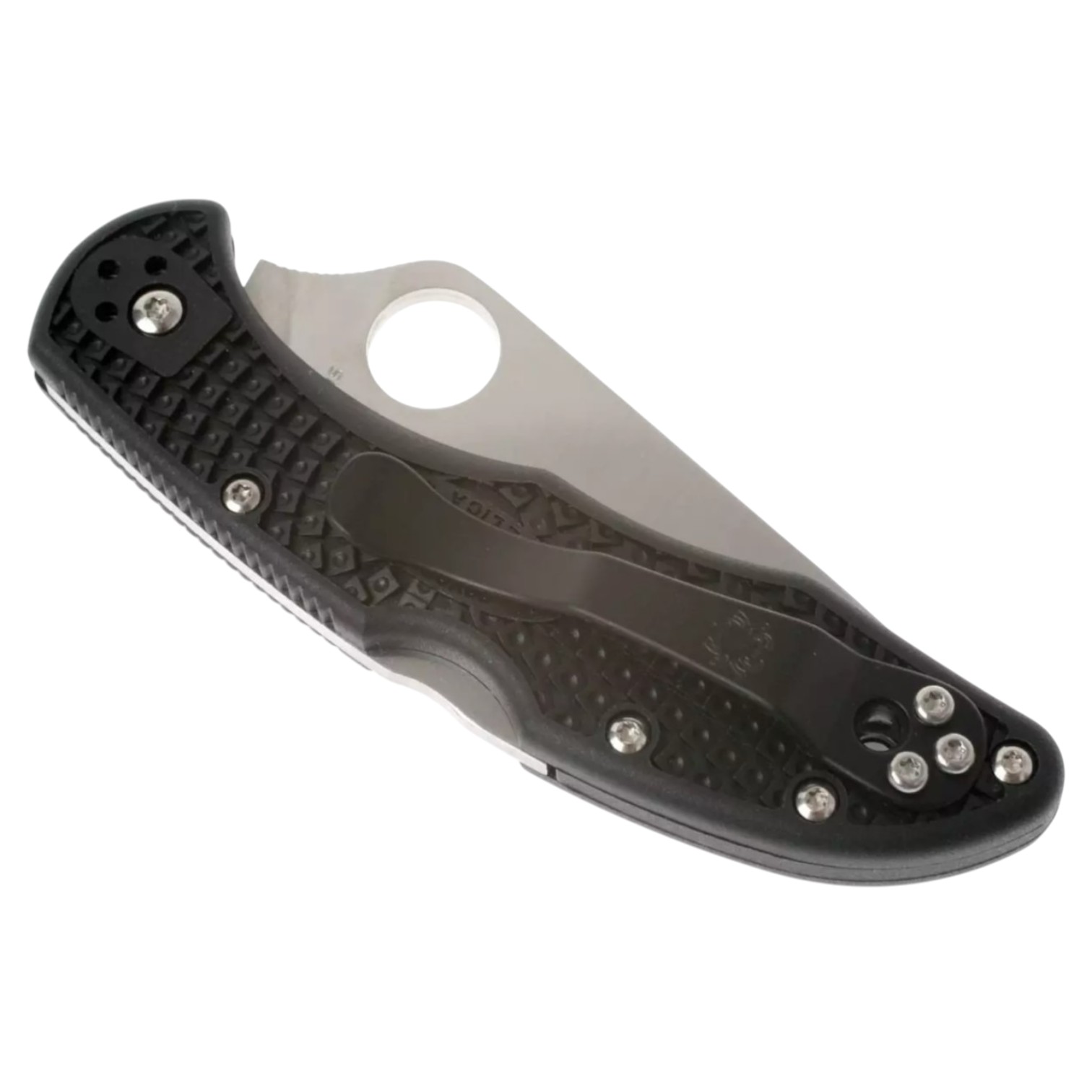 Spyderco Delica lightweight 4 C11SBK lockback knife with black FRN handle with SpyderEdge