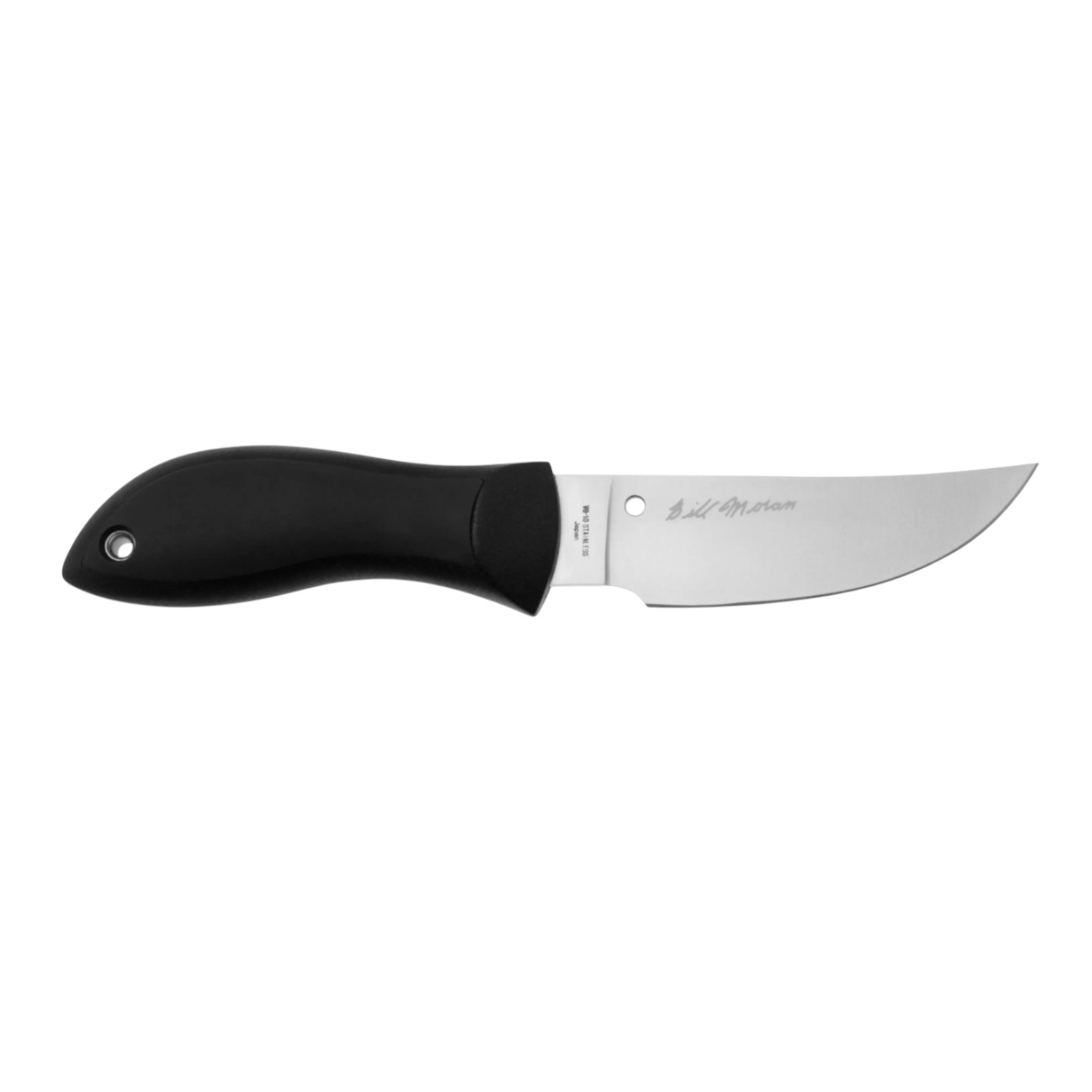 Faca Spyderco Moran Upswept FB01P de 10 cm com lâmina fixa e cabo em FRN preto.