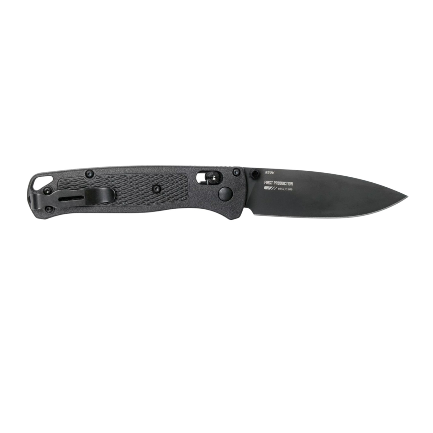 Navaja Benchmade Bugout Black 535BK-2 con hoja CPM negra S30V de 8.2 cm y mango CF Elite negro