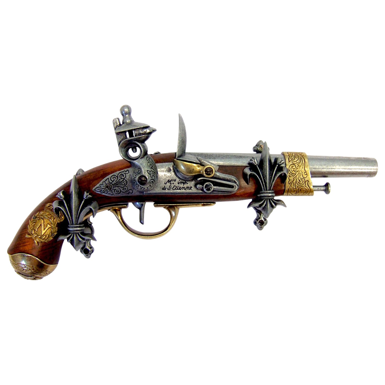 Gancho em forma de flor de Lis prateado, 2 peças